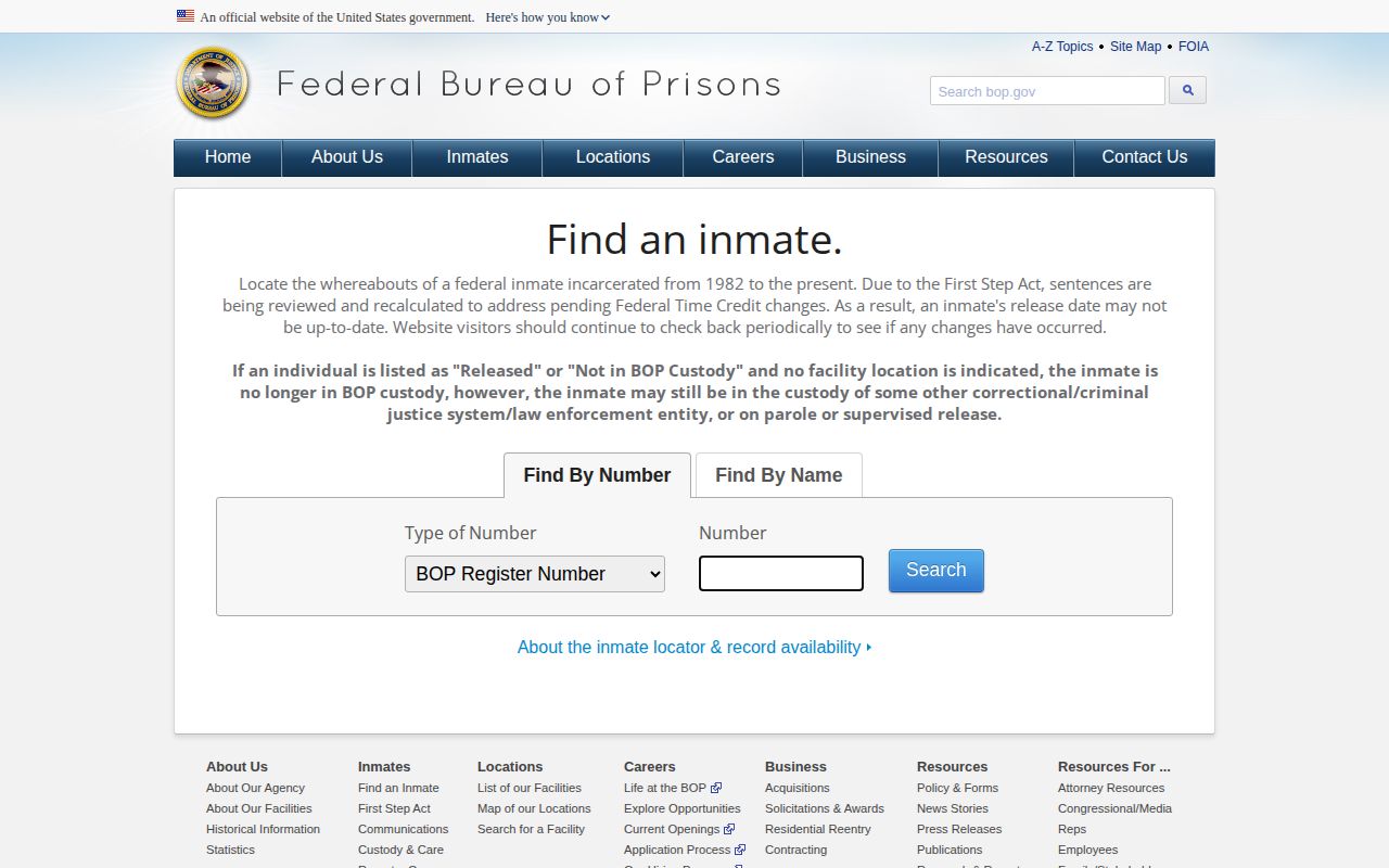 Federal BOP released status for a Scott County custody check